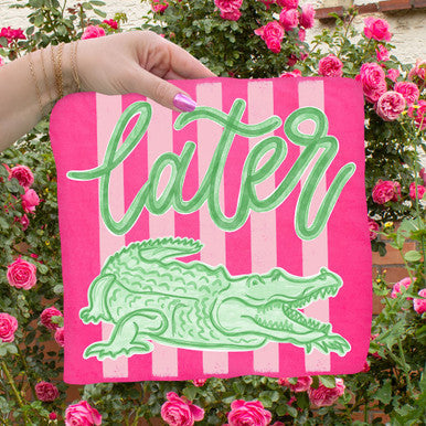 Neon Pink Later Gator tee