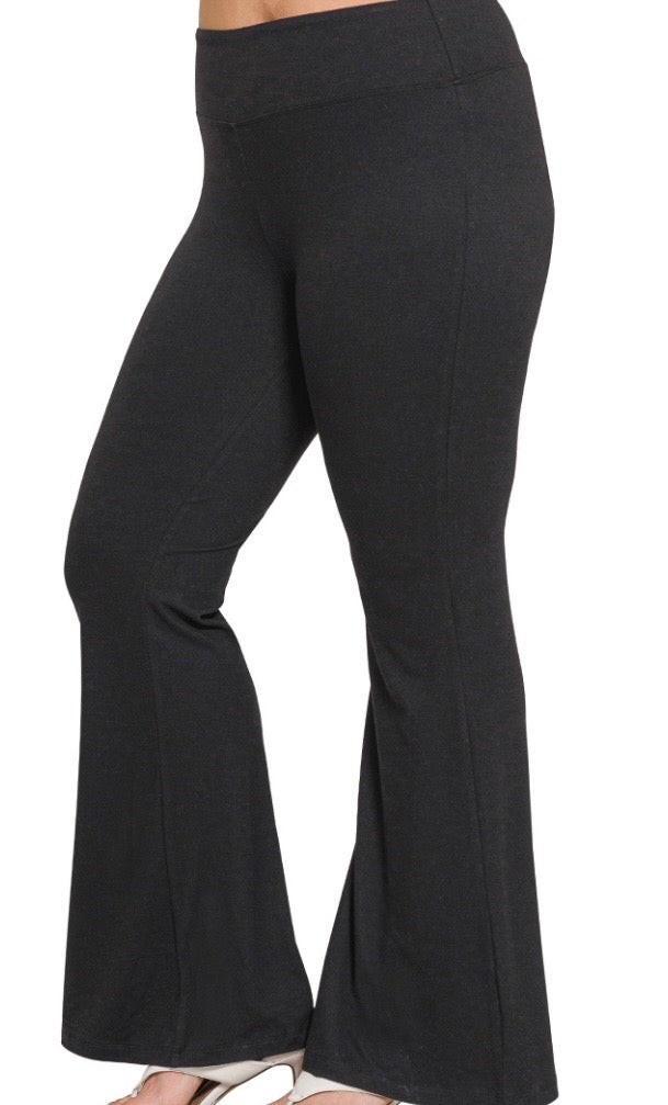 Zenana Flare Black Leggings