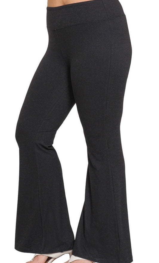 Zenana Flare Black Leggings