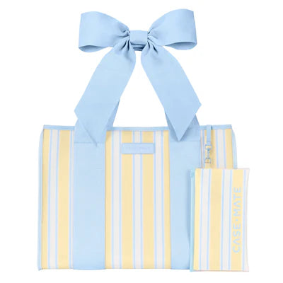 Case Mate blue and yellow stripe tote