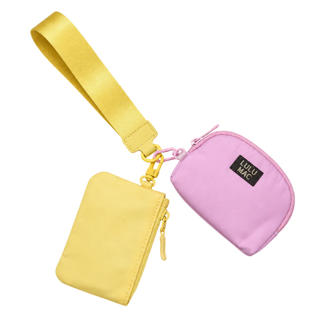 Lulu Mac Butter with Pink Double Pouch Wristlet