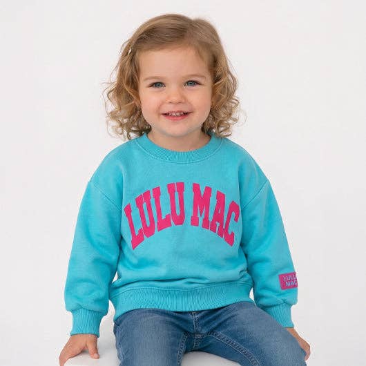 Lulu Mac Toddler Sweatshirt Blue/Hot pink Puff