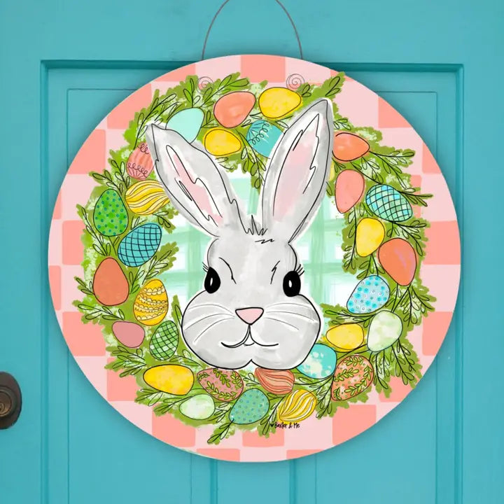 Bunny Egg Wreath Door Hanger