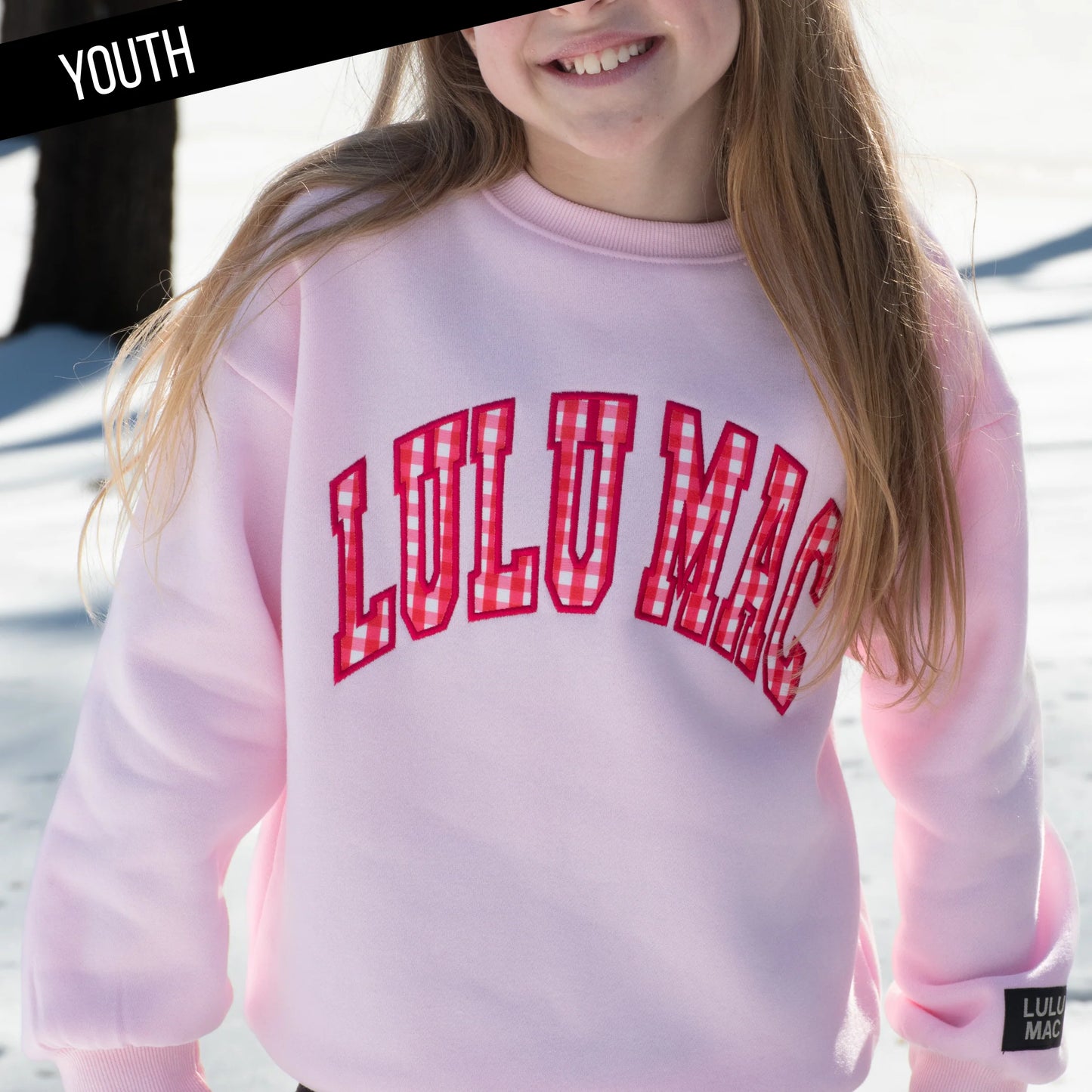 Lulu Mac youth pink with red gingham