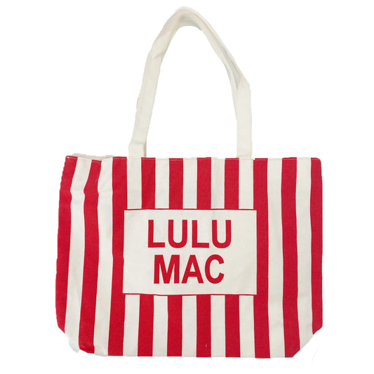 Lulu Mac red and white stripe bag