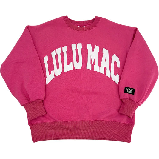 Lulu Mac Hot Pink with White Puff Sweatshirt