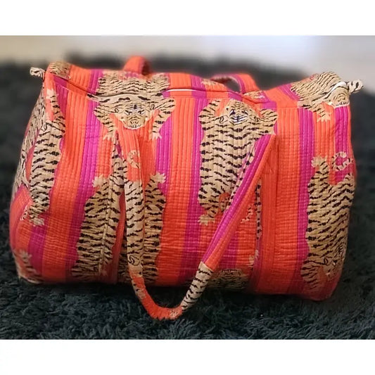 Ayras World Orange/Pink Tiger Duffle Bag