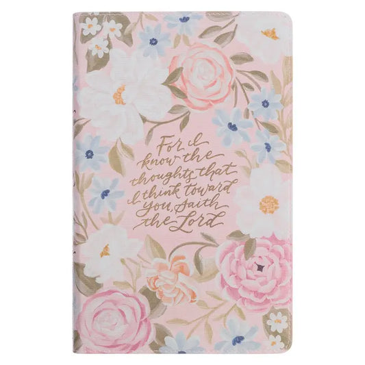 KJV Bible Giant Print faux leather pink floral Jer 29:11