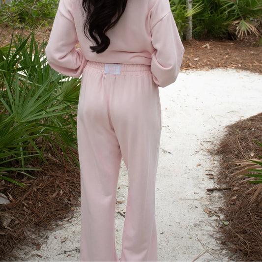 Lulu Mac light pink terry cloth pants