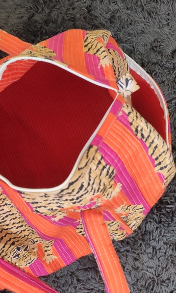 Ayras World Orange/Pink Tiger Duffle Bag
