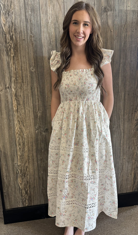 Off white dress with flowers