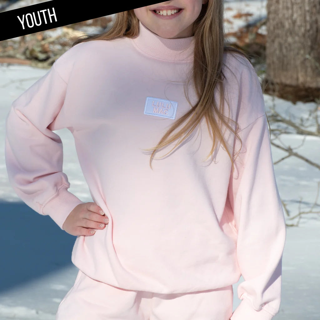 Lulu Mac Light Pink Mock Neck Youth