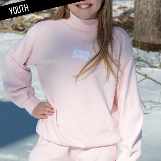 Lulu Mac Light Pink Mock Neck Youth
