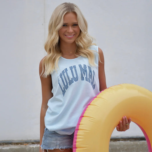 Lulu Mac striped chambray tank top
