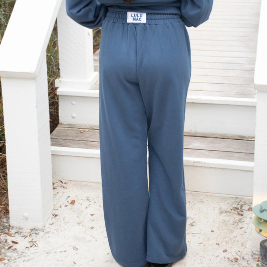 Lulu Mac navy terry cloth pants