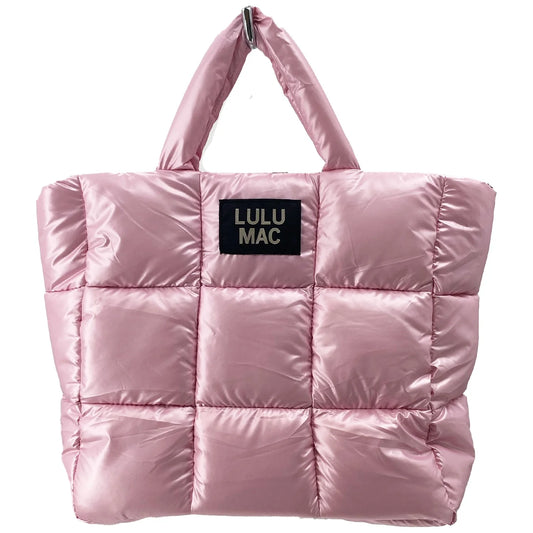 Lulu Mac large puffer handbag pink