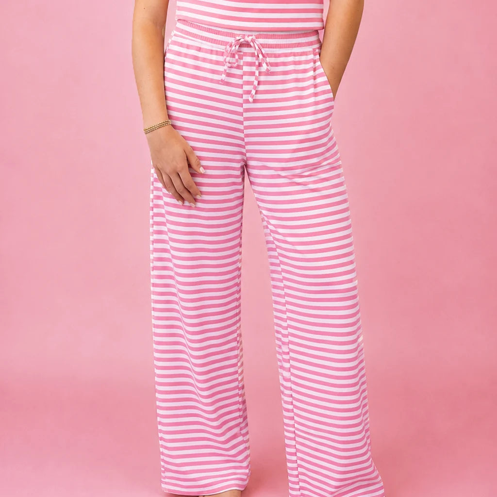 Lulu Mac Neon Pink Striped Pants