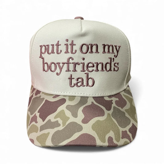 Lulu Mac boyfriend's tab light camo hat