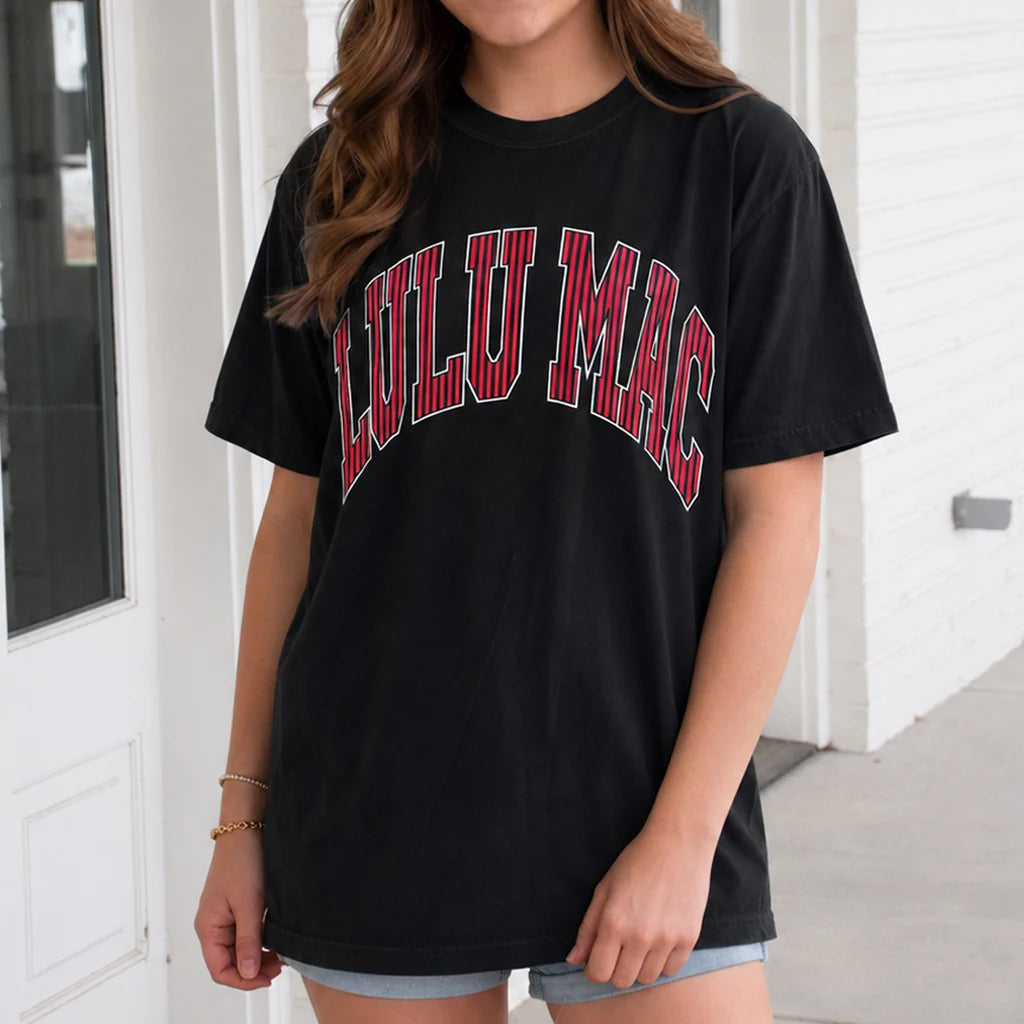 Lulu Mac Stripe Black T-Shirt