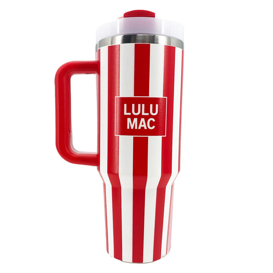 Lulu Mac red and white stripe tumbler