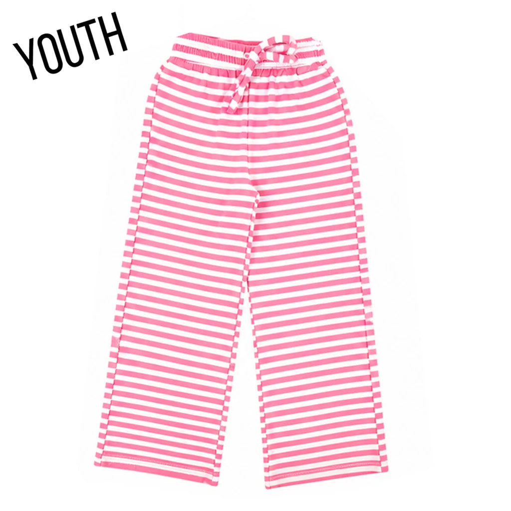 Lulu Mac Youth Neon Pink Striped Pants