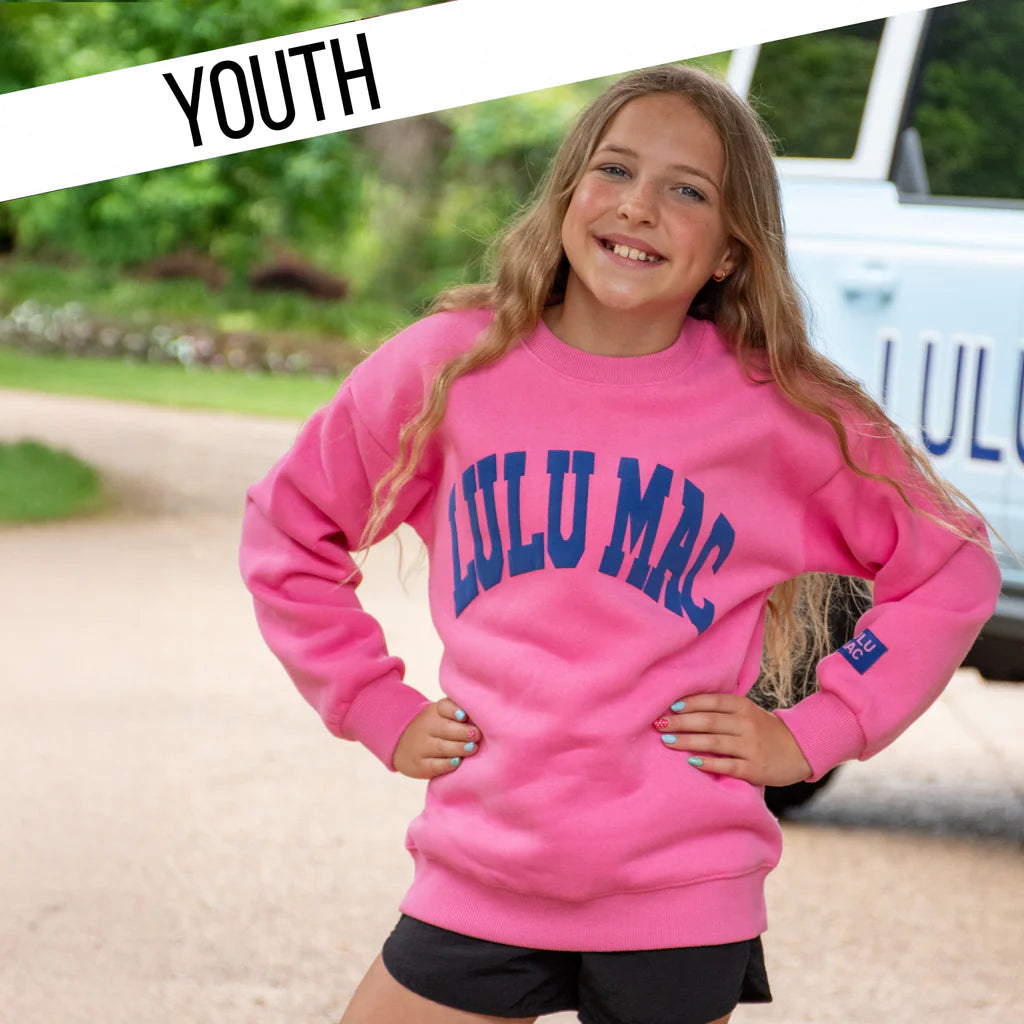 Lulu Mac Youth Pink with Royal Puff Sweatshirt