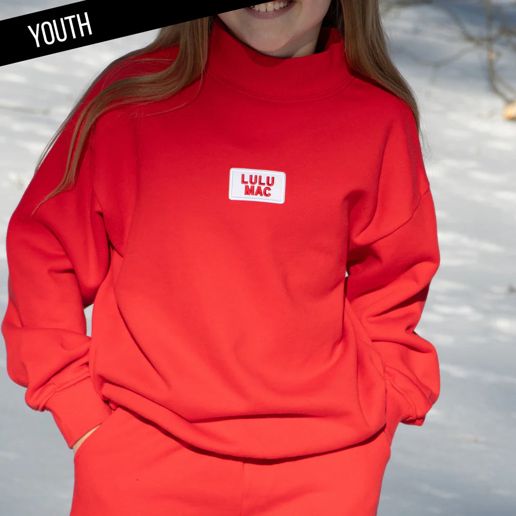 Lulu Mac Red Mock Neck Youth