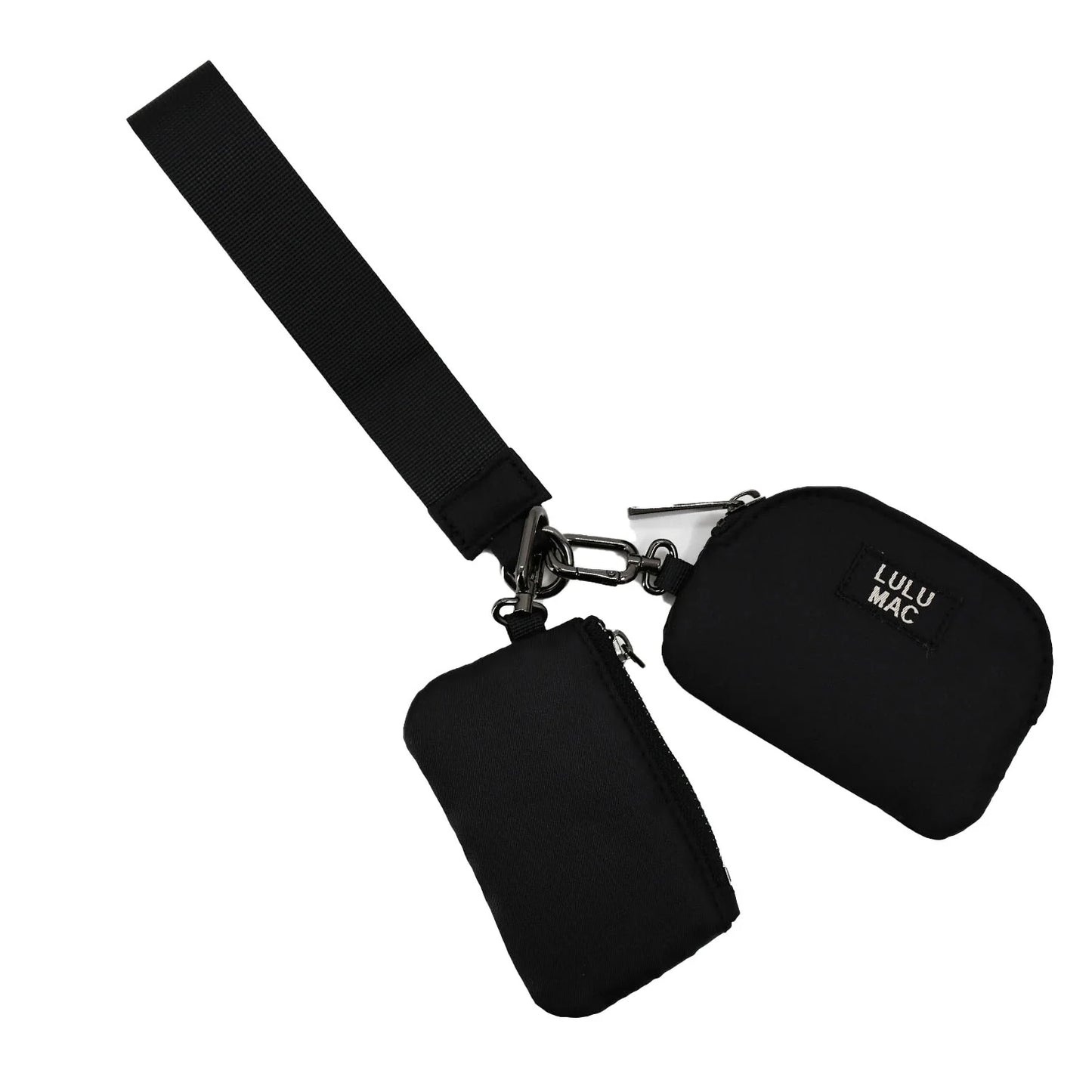 Lulu Mac black and black wristlet