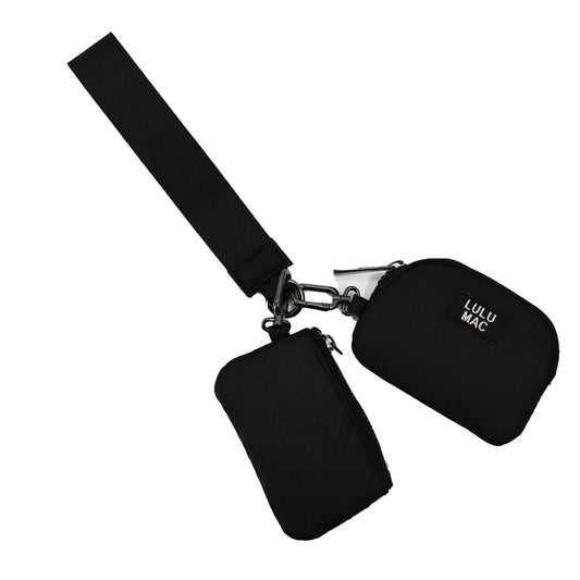 Lulu Mac black and black wristlet
