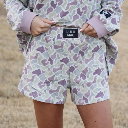 Lulu Mac camo waffle shorts
