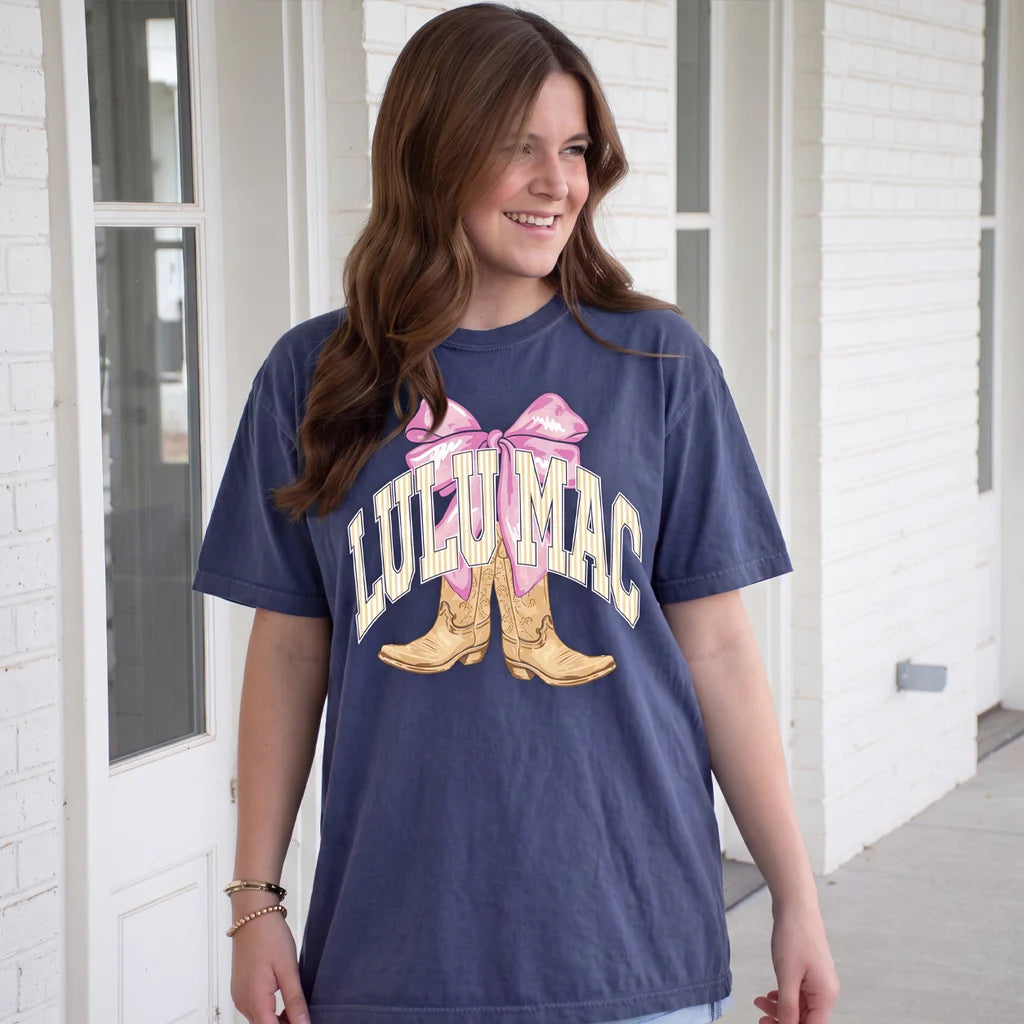Lulu Mac Boots T-Shirt China Blue