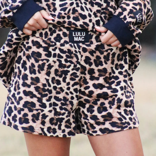 Lulu Mac leopard waffle shorts