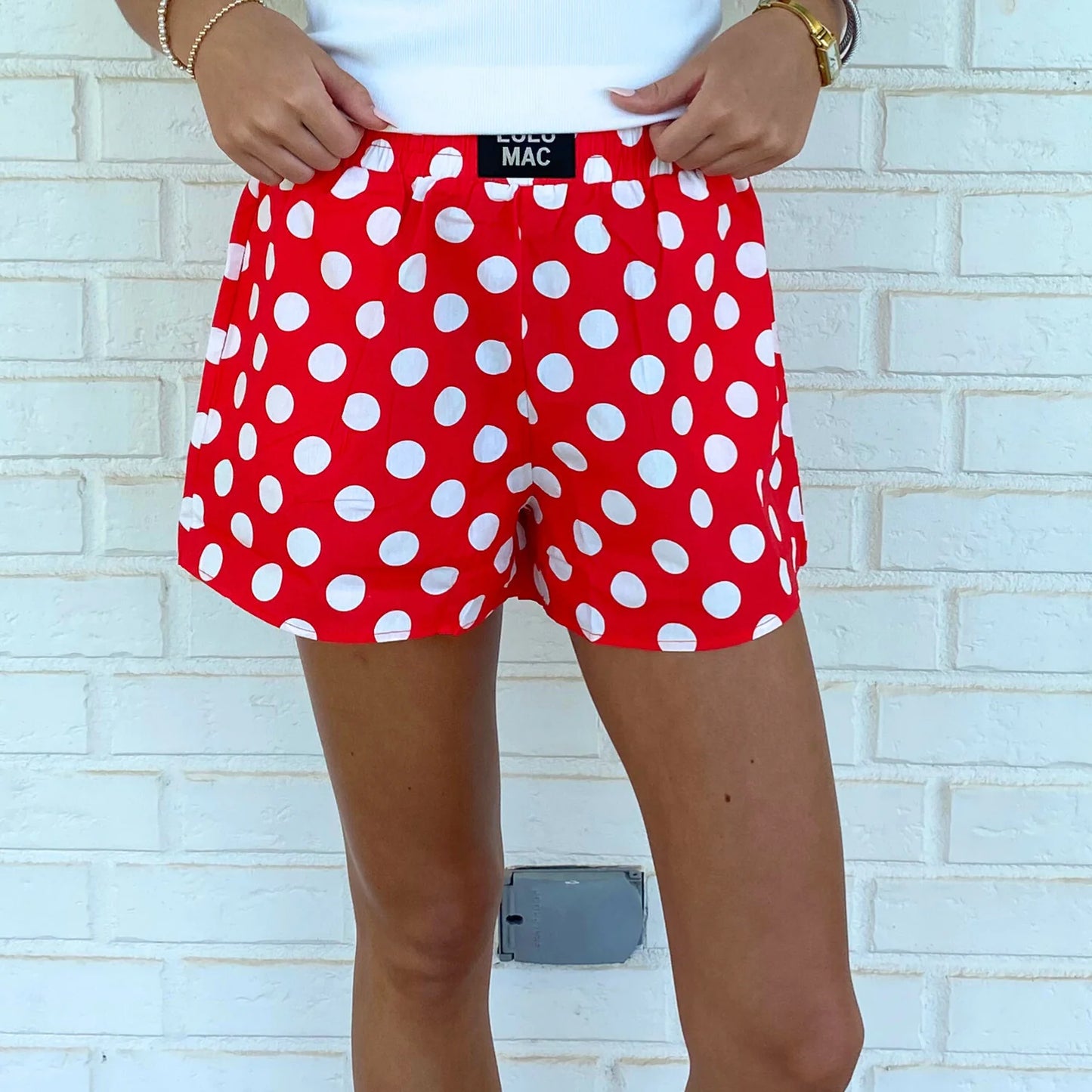 Lulu Mac red polka dot shorts