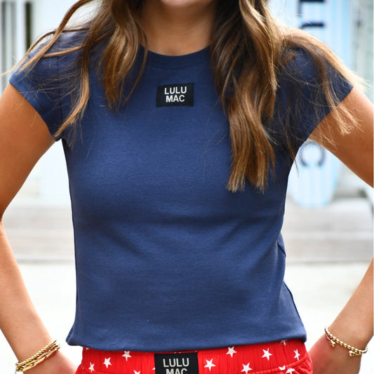 Lulu Mac navy baby doll top