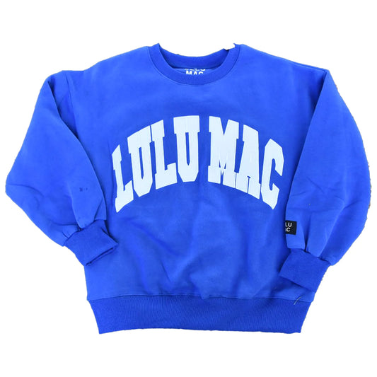 Lulu Mac royal blue and white stitch