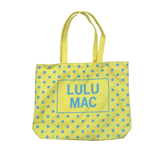 Lulu Mac yellow tote with polka dots