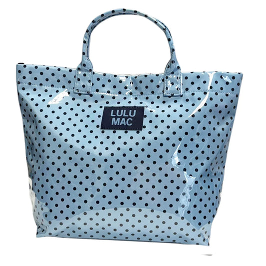 Lulu Mac Light Blue with Navy Dot Tote Bag