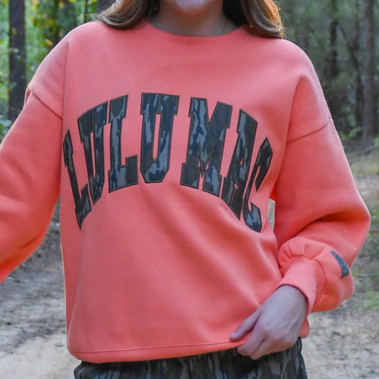 Lulu Mac Bottomland Mossy Oak Orange Sweatshirt