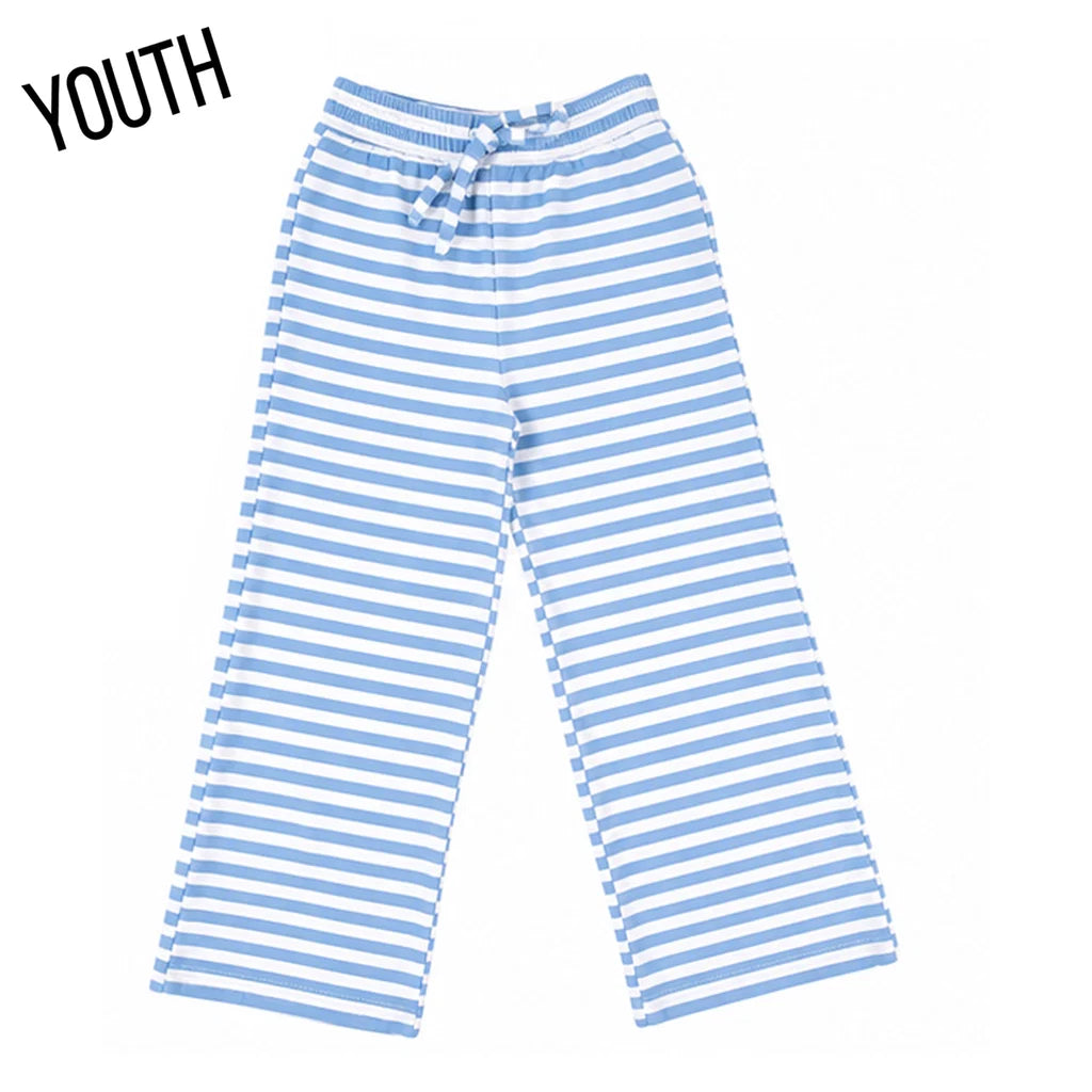 Lulu Mac Blue Striped Knit Pants Youth