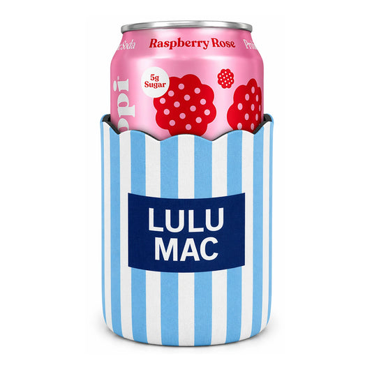 Lulu Mac blue and navy striped koozie