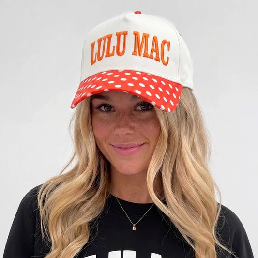 Lulu Mac Orange/white dot cap