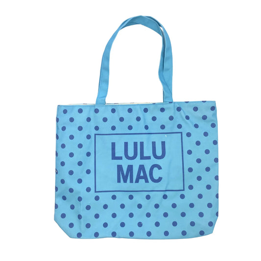 Lulu Mac Blue tote with polka dots