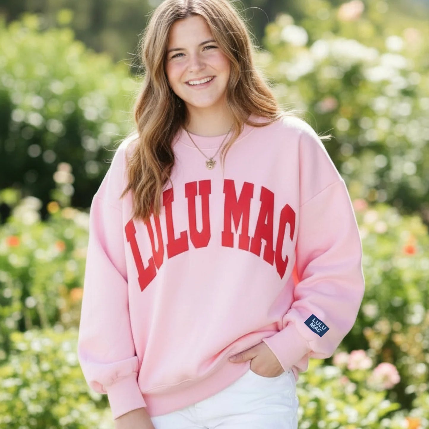 Lulu Mac light pink with red puff