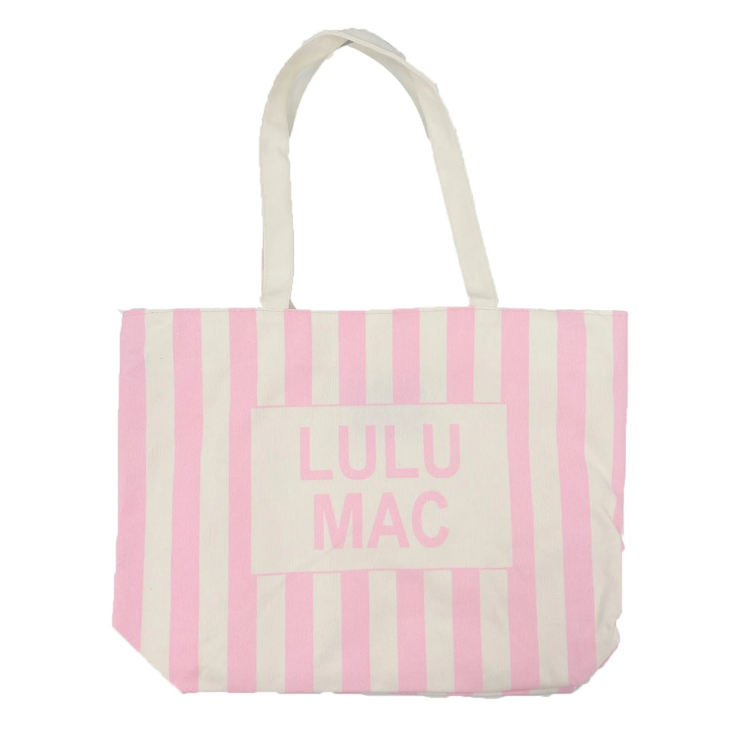 Lulu Mac light pink and white striped bag