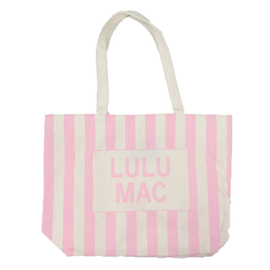 Lulu Mac light pink and white striped bag