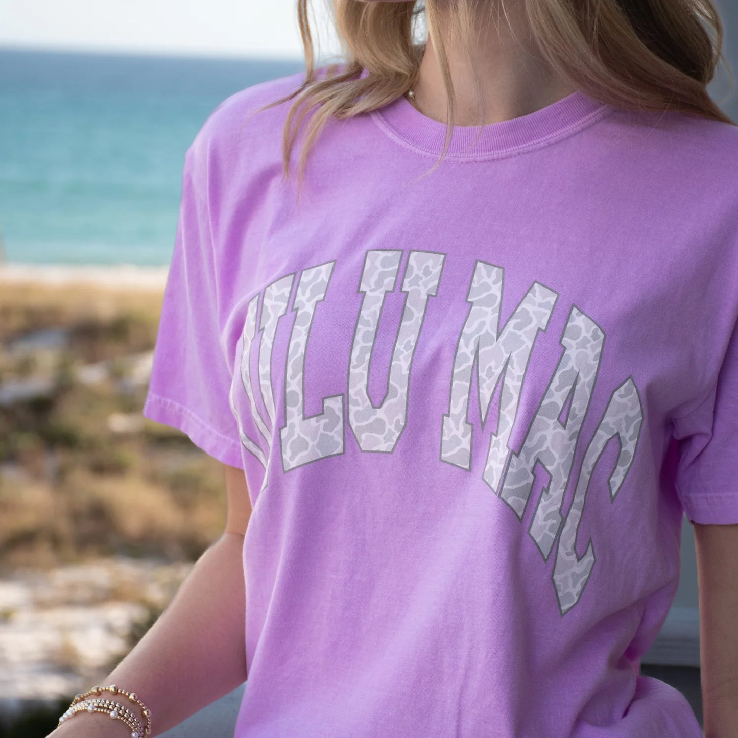 Lulu Mac purple camo tshirt