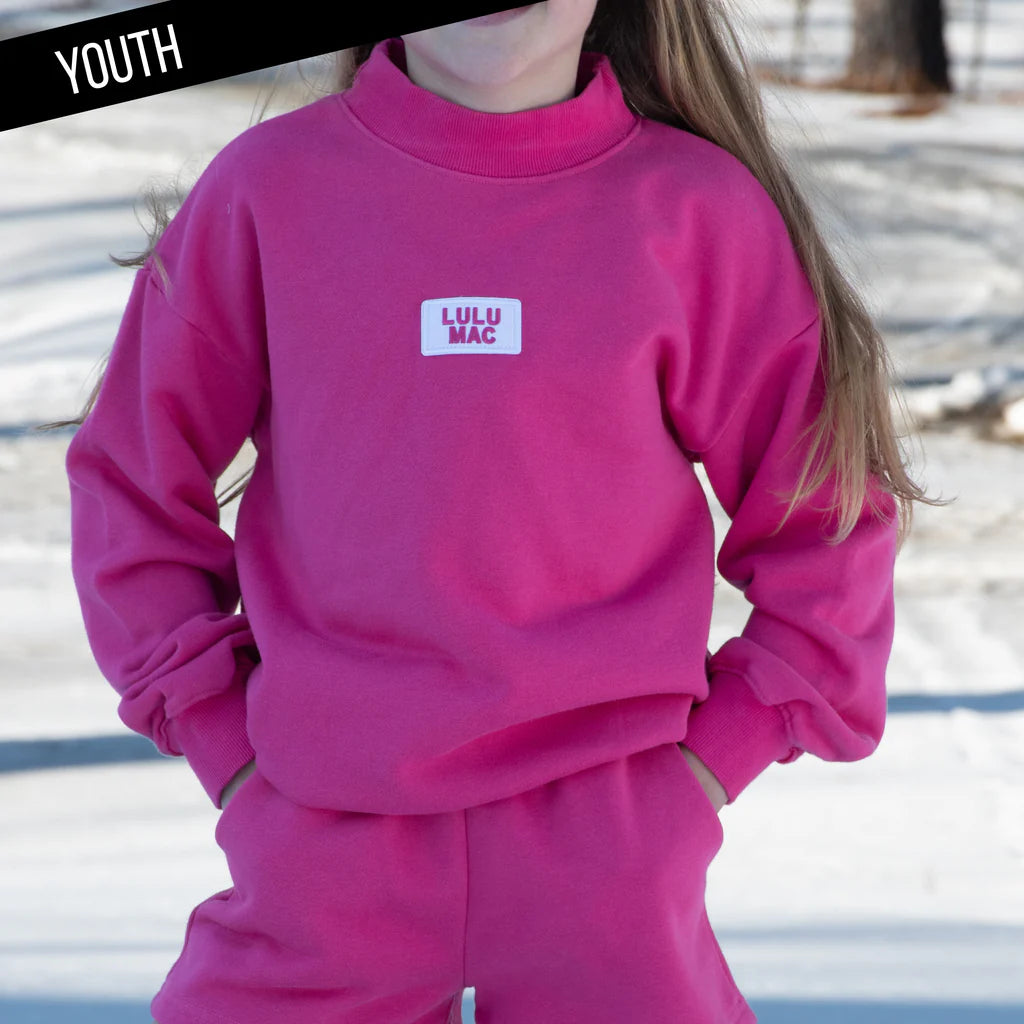 Lulu Mac youth Hot Pink Mock Neck Top