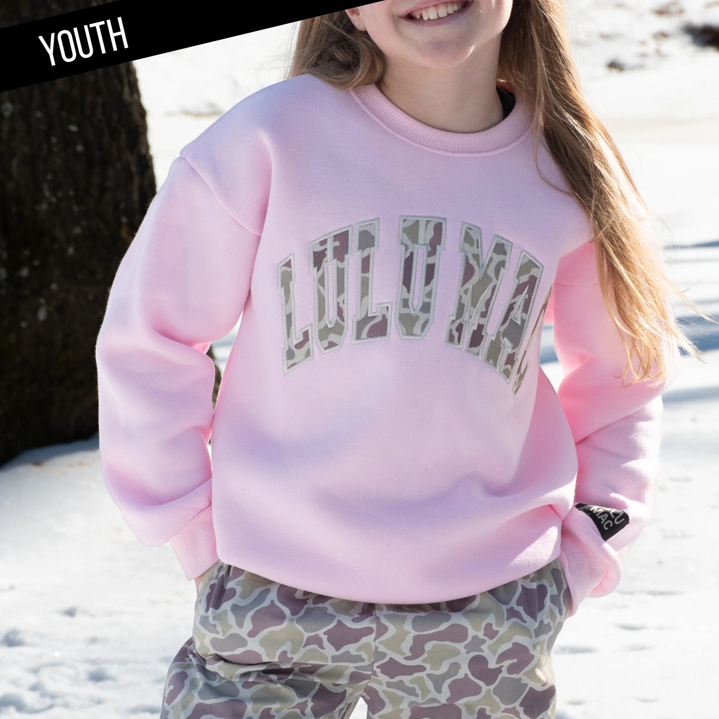 Lulu Mac youth light pink and camo