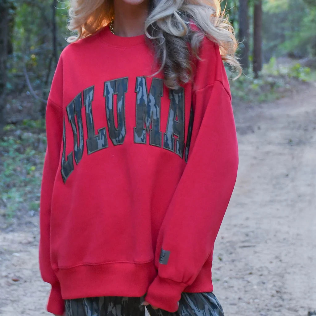 Lulu Mac Bottomland Mossy Oak Red Sweatshirt