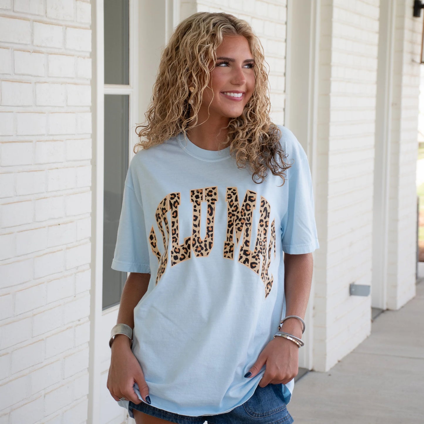 Lulu Mac light blue leopard tee